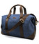 Дорожня спортивна сумка TARWA RCk-0320-4lx із синього канвасу та шкіри крейзі хорс - картинка, зображення, фото дорожньої сумки