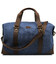 Дорожня спортивна сумка TARWA RCk-0320-4lx із синього канвасу та шкіри крейзі хорс - картинка, зображення, фото дорожньої сумки