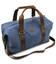 Дорожня спортивна сумка TARWA RCk-0320-4lx із синього канвасу та шкіри крейзі хорс - картинка, зображення, фото дорожньої сумки