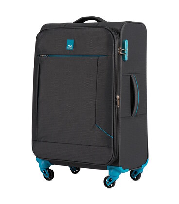 Чемодан Wings LRK01 средний M серый 4 колесный фото, картинка, изображение