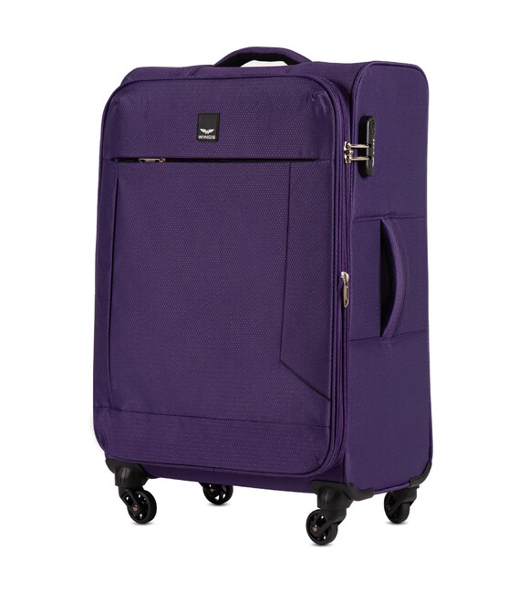 Чемодан Wings LRK01 Maxi фиолетовый 4 колесный фото, картинка, изображение