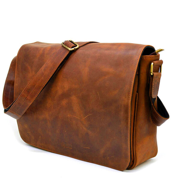 Чоловіча шкіряна сумка через плече з клапаном TARWA RY-1047-3md теракот картинка, зображення, фото