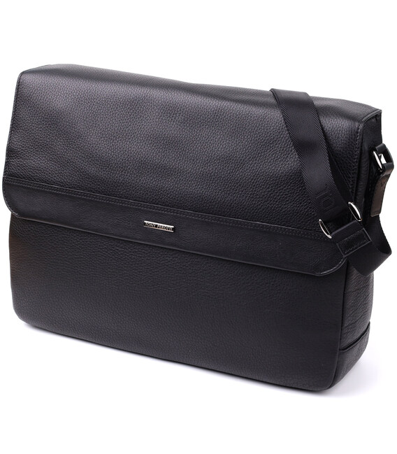 Чоловіча сумка-портфель для ноутбука із зернистої натуральної шкіри Tony Perotti 20864_1 (6036-38 nero) Чорний картинка, зображе