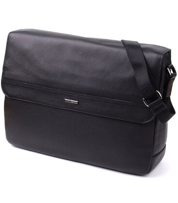 Мужская сумка-портфель для ноутбука из зернистой натуральной кожи Tony Perotti 20864_1 (6036-38 nero) Черный фото, картинка, изо