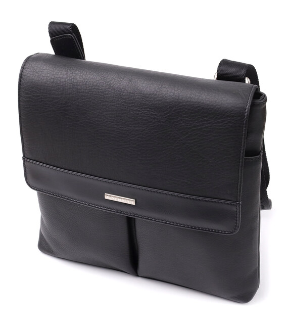 Мужская сумка через плечо из зернистой натуральной кожи Tony Perotti 20865_1 (9270G-25 nero) Черный фото, картинка, изображение