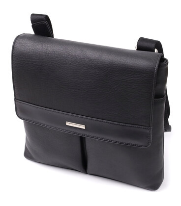 Чоловіча сумка через плече із зернистої натуральної шкіри Tony Perotti 20865_1 (9270G-25 nero) Чорний картинка, зображення, фото