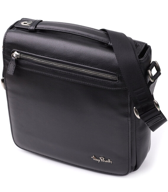 Мужская сумка через плечо из мягкой натуральной кожи Tony Perotti 20845_1 (9207-24 nero) Черный фото, картинка, изображение