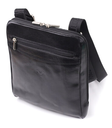 Чоловіча сумка через плече з гладкої натуральної шкіри Tony Perotti 20855_1 (9137-20 nero) Чорний картинка, зображення, фото