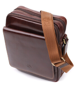 Мужская сумка с карманами из гладкой натуральной кожи Tony Perotti 20856_1 (9148-17 moro) Коричневый фото, картинка, изображение