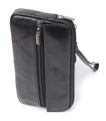 Місткий чоловічий клатч з гладкої натуральної шкіри Tony Perotti 20858_1 (9405 nero) Чорний картинка, зображення, фото