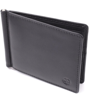 Затискач для грошей з м'якої натуральної шкіри Tony Perotti 20848_1 (5000 nero) Чорний картинка, зображення, фото