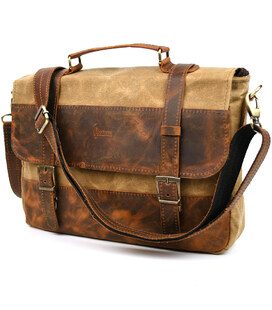 Чоловічий портфель з канвасу та шкіри наппа TARWA RYw-3920-3md картинка, зображення, фото