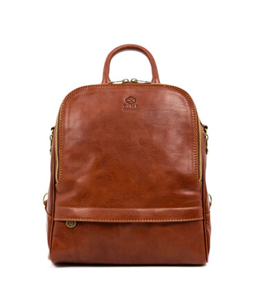 Жіночий шкіряний рюкзак-трансформер - Regeneration - Коньячно-коричневий матовий колір - Time Resistance 5219701 картинка, зобра