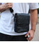Чоловіча сумка барсетка на одне плече 17.5х22х6, нагрудний месенджер для телефону, чорний картинка, зображення, фото