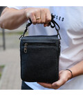 Чоловіча сумка барсетка на одне плече 17.5х22х6, нагрудний месенджер для телефону, чорний картинка, зображення, фото