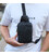 Мужская сумка-слинг через плечо 13х20х5, нагрудная бананка с узором для телефона, черная фото, картинка, изображение
