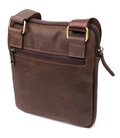 Практична сумка для чоловіків на плече з натуральної вінтажної шкіри Shvigel 23149 Коричневий картинка, зображення, фото