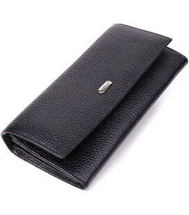 Класичний жіночий гаманець з натуральної шкіри CANPELLINI 20872_1 Чорний картинка, зображення, фото