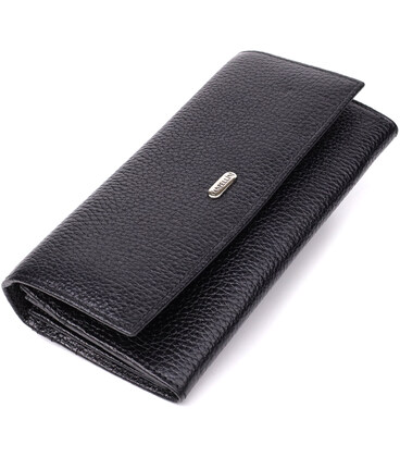 Классический женский кошелек из натуральной кожи CANPELLINI 20872_1 Черный фото, картинка, изображение