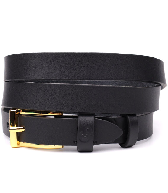 Тонкий кожаный ремень для женщин GRANDE PELLE 22947 Черный фото, картинка, изображение