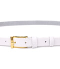 Стильный тонкий кожаный ремень для женщин GRANDE PELLE 22948 Белый фото, картинка, изображение