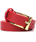 Яскравий тонкий шкіряний ремінь для жінок GRANDE PELLE 22951 Червоний картинка, зображення, фото
