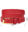 Яркий тонкий кожаный ремень для женщин GRANDE PELLE 22951 Красный фото, картинка, изображение