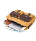 Стильный портфель из качественного текстиля из кожаными вставками Vintage 20874_1 Светло-коричневый фото, картинка, изображение
