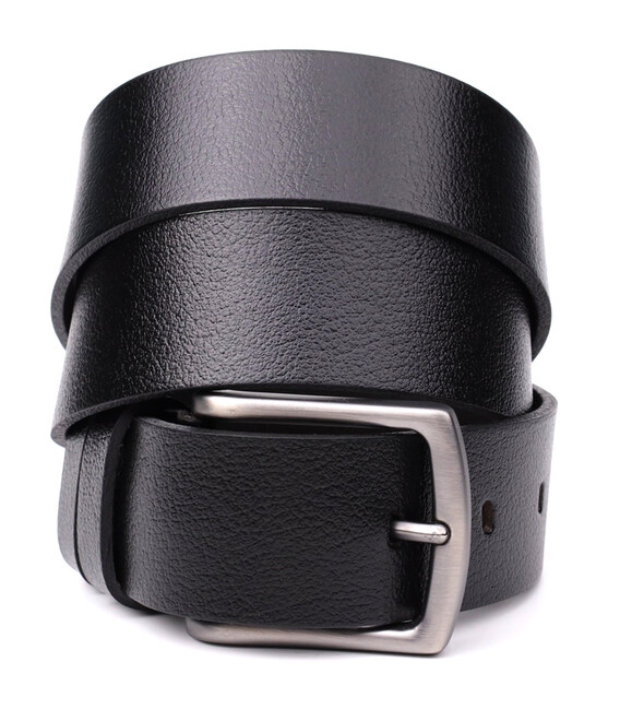 Надійний чоловічий ремінь із натуральної шкіри BOND 22950 Чорний картинка, зображення, фото