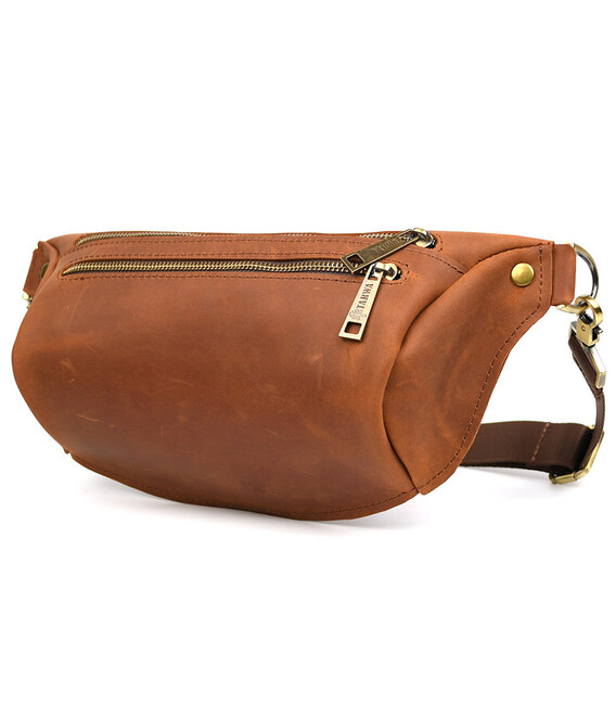 Сумка бананка в розмірі L TARWA RB-3106-2lx коньячна 2 відділення фото, картинка, изображение