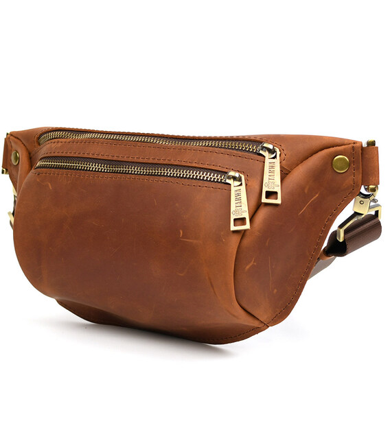 Напоясна сумка бананка в розмірі TARWA RB-3105-3lx коньячна 3 відділення фото, картинка, изображение