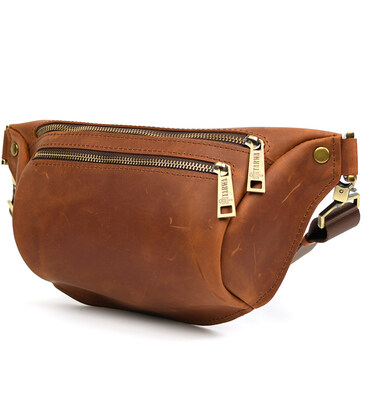 Напоясна сумка бананка в розмірі TARWA RB-3105-3lx коньячна 3 відділення картинка, зображення, фото