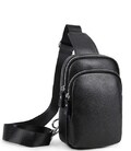 Мужской черный кожаный слинг на плечо Tiding Bag A25F-1922A фото, картинка, изображение