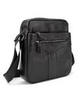 Шкіряний маленький чоловічий месенджер чорний Tiding Bag M56-0187A картинка, зображення, фото