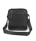 Кожаный небольшой мужской мессенджер черный Tiding Bag M56-0187A фото, картинка, изображение