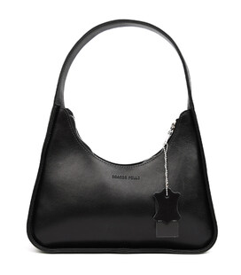 Сумка багет, сумка хобо, жіноча шкіряна Grande Pelle 763610 чорна картинка, зображення, фото