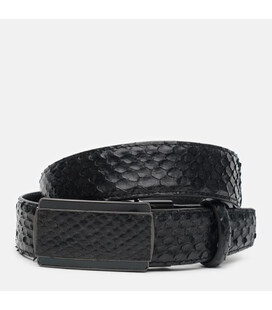 Ремінь чоловічий з шкіри пітона Sergio Torri 7-003 125 см Чорний картинка, зображення, фото