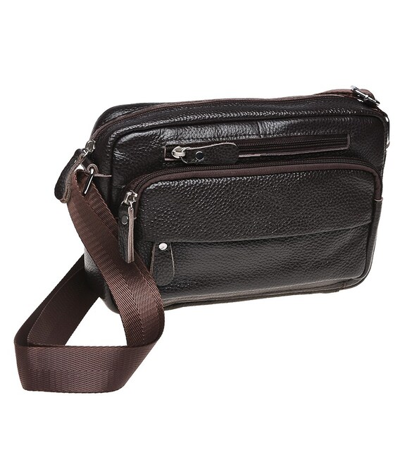 Мужская кожаная сумка через плечо Keizer K1010-brown фото, картинка, изображение