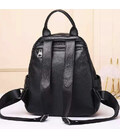 Шкіряний жіночий міський рюкзак на блискавці 23х29х13, сумка наплічна для прогулянок, чорна картинка, зображення, фото