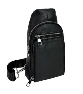 Чоловічий шкіряний чорний слінг Tiding Bag A25F-250117A картинка, зображення, фото