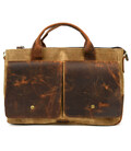 Чоловіча сумка з вощеного канвасу та кінської шкіри TARWA RYW-3990-3md фото, картинка, изображение
