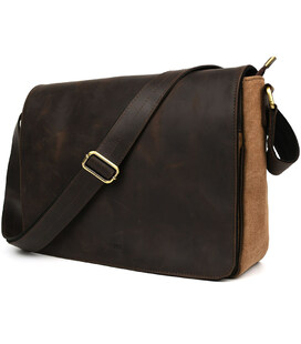 Сумка чоловіча через плече зі шкіри та канвасу TARWA RCC-1047-3md фото, картинка, изображение