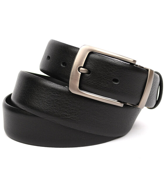 Ремінь зі шкіри оленя 35мм чорний класична пряжка Sergio Torri ST2027D картинка, зображення, фото