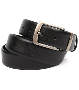 Ремінь зі шкіри оленя 35мм чорний класична пряжка Sergio Torri ST2027D картинка, зображення, фото