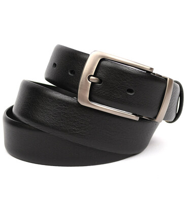 Ремінь зі шкіри оленя 35мм чорний класична пряжка Sergio Torri ST2027D картинка, зображення, фото