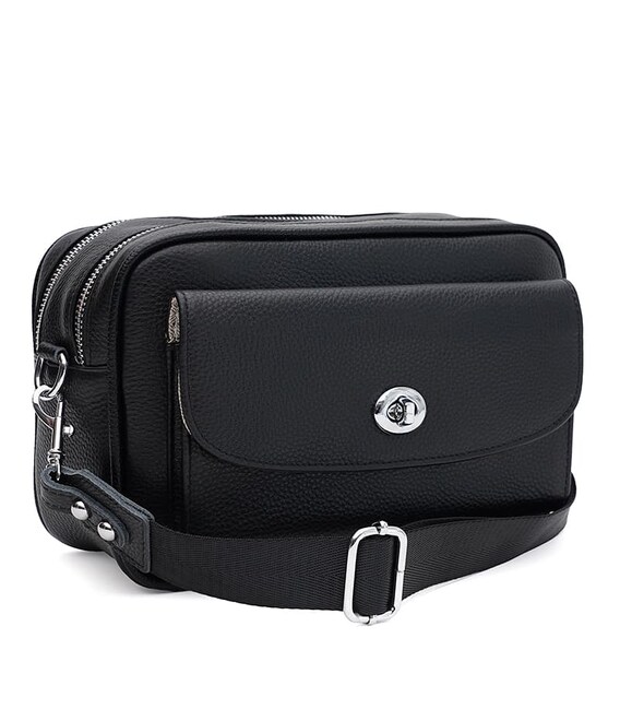 Жіноча шкіряна сумка Borsa Leather K12602bl-black картинка, зображення, фото