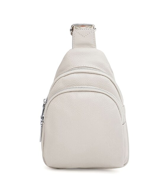 Жіночий шкіряний рюкзак через плече Borsa Leather K15-606w-white картинка, зображення, фото