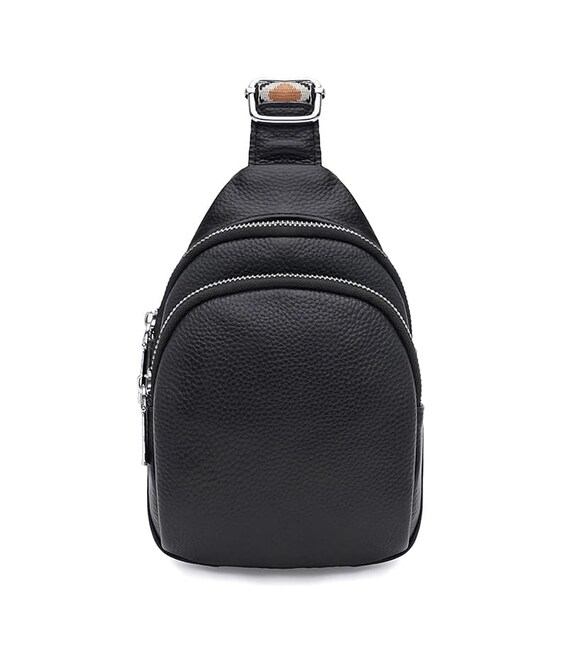 Женский кожаный рюкзак через плечо Borsa Leather K15-606bl-black фото, картинка, изображение
