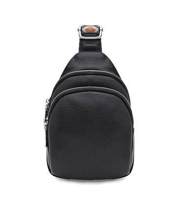 Женский кожаный рюкзак через плечо Borsa Leather K15-606bl-black фото, картинка, изображение