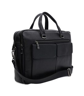 Мужской кожаный портфель Borsa Leather K166457bl-black фото, картинка, изображение